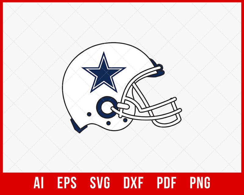 Dallas Cowboys Football Helmet Clipart SVG Cut File for Cricut Digital Download