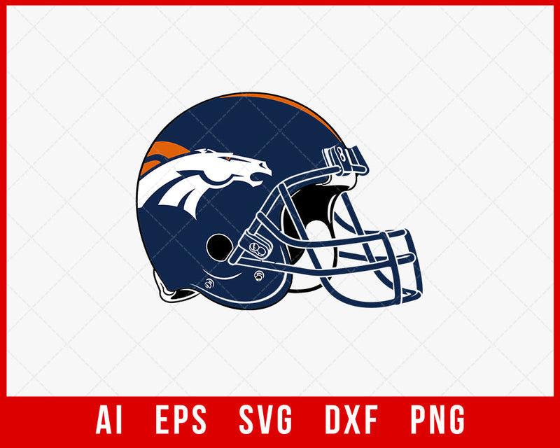Denver Broncos Helmet Silhouette Cameo Decals NFL SVG Cut File for Cricut Digital Download