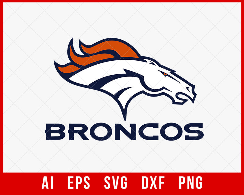 Denver Broncos Logo Horse Clipart NFL SVG Cut File for Cricut Digital Download