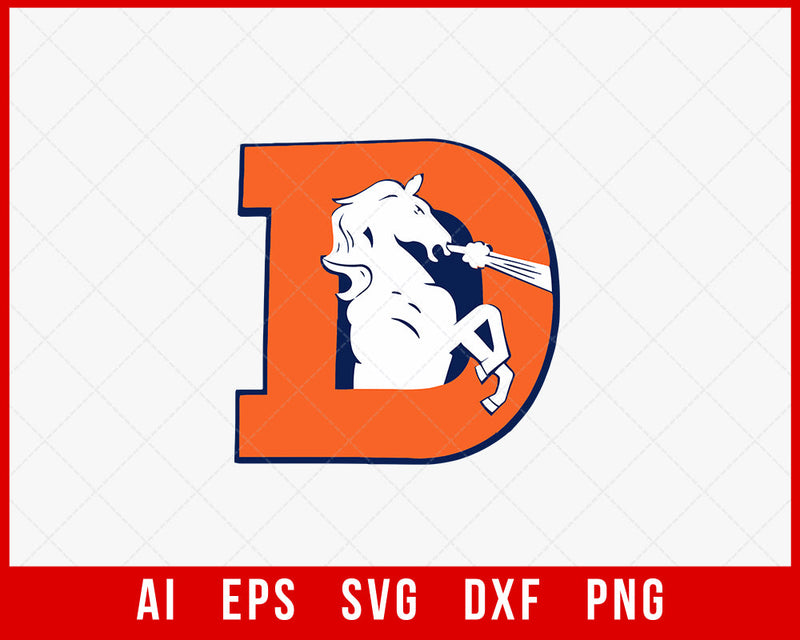 Denver Broncos Horse Clipart NFL Logo SVG T-shirt Design SVG Cut File for Cricut Digital Download