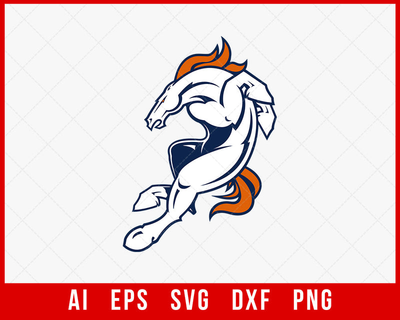 Denver Broncos Sports Horse Clipart NFL SVG Cut File for Cricut Digital Download