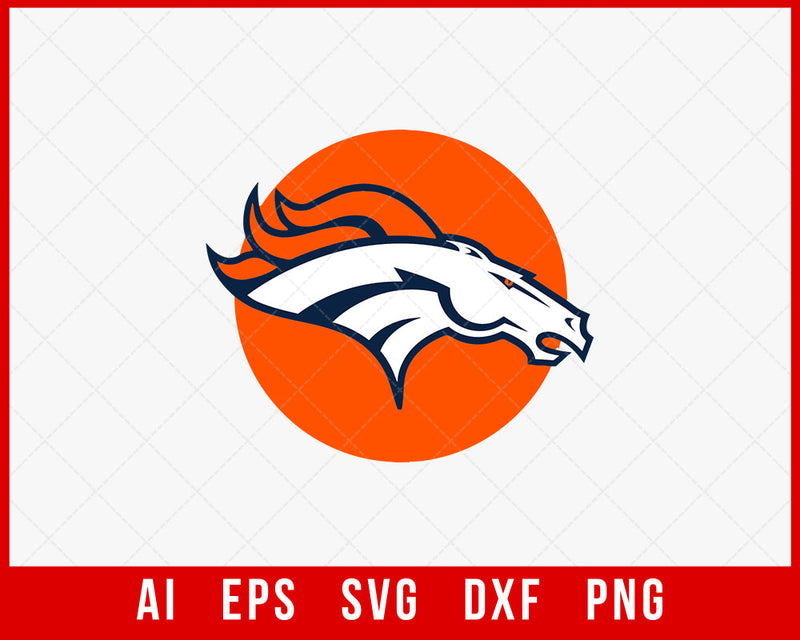 Denver Broncos Clipart NFL Logo SVG T-shirt Design SVG Cut File for Cricut Digital Download