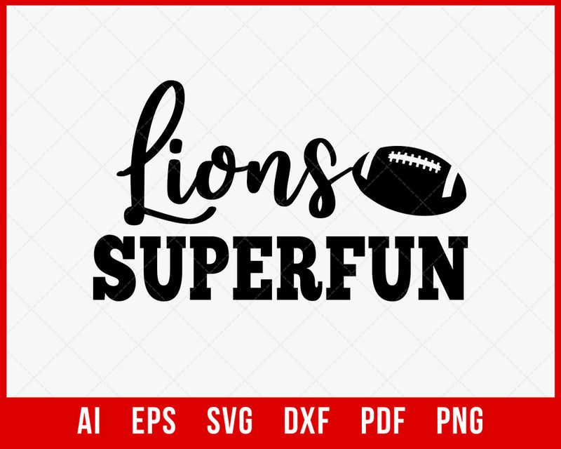 Detroit Lions Super Fan Silhouette Cameo SVG Cut File for Cricut Digital Download