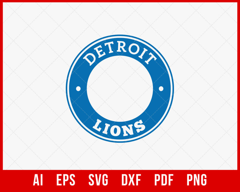 Lions Football Logo T-shirt Design SVG File for Cricut Maker and Silhouette Cameo Digital Download