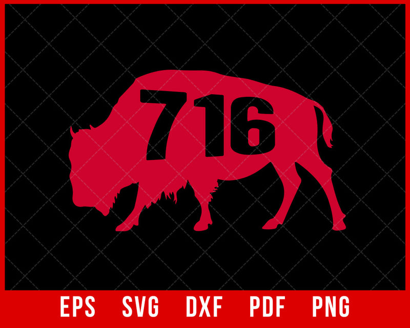 716 Area Code Buffalo New York BFLO WNY T-Shirt NFL Team Buffalo SVG Cutting File Digital Download