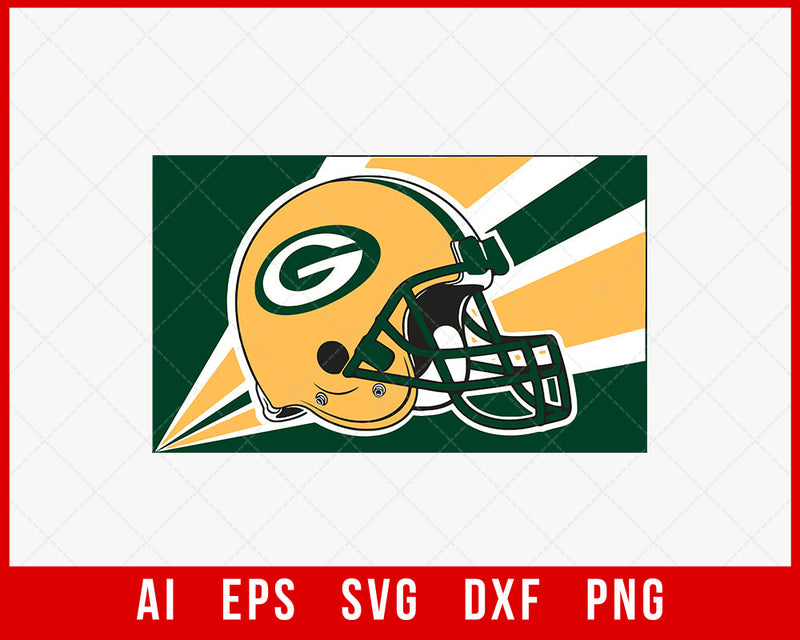 Green Bay Packers Helmet Clipart Silhouette NFL SVG Cut File for Cricut Digital Download