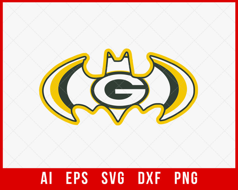Green Bay Packers Batman Clipart Silhouette NFL SVG Cut File for Cricut Digital Download