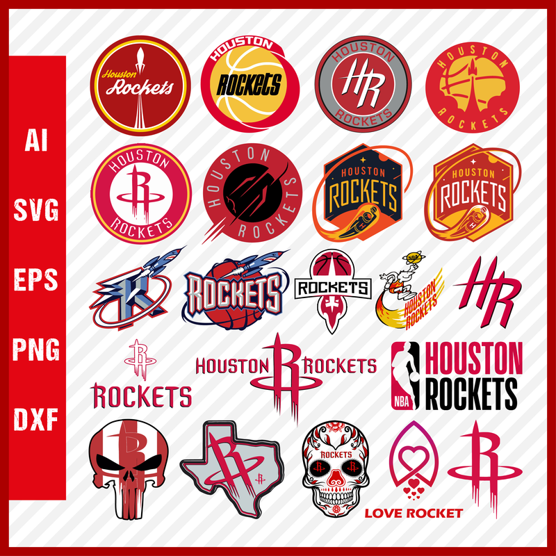 NBA Houston Rockets Svg Cut Files Basketball Clipart Bundle