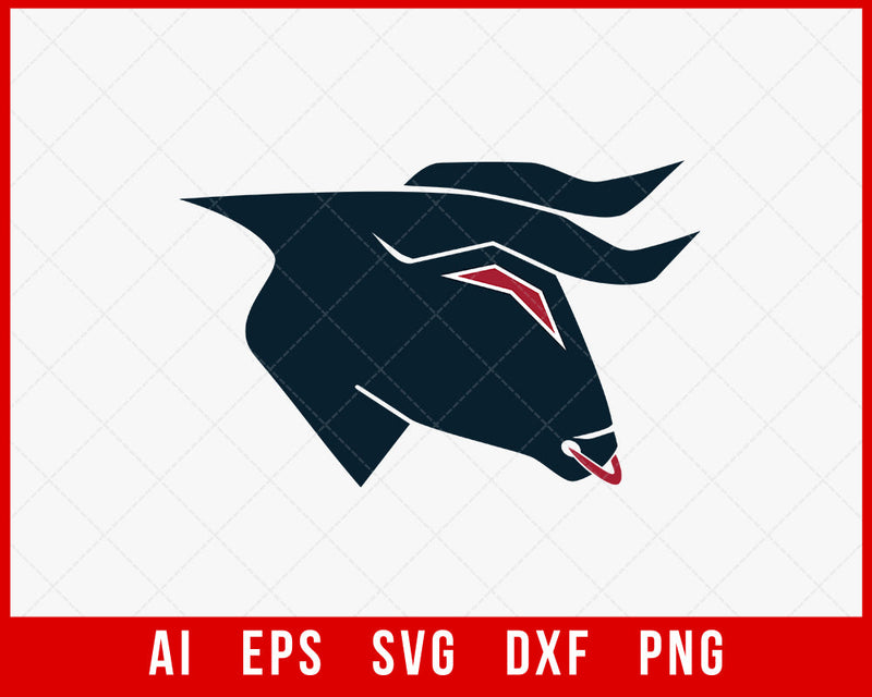 Houston Texans Toro Head Clipart NFL SVG Cut File for Cricut Digital Download