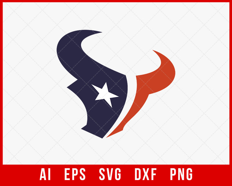 Houston Texans Logo Clipart Toro Silhouette NFL SVG Cut File for Cricut Digital Download