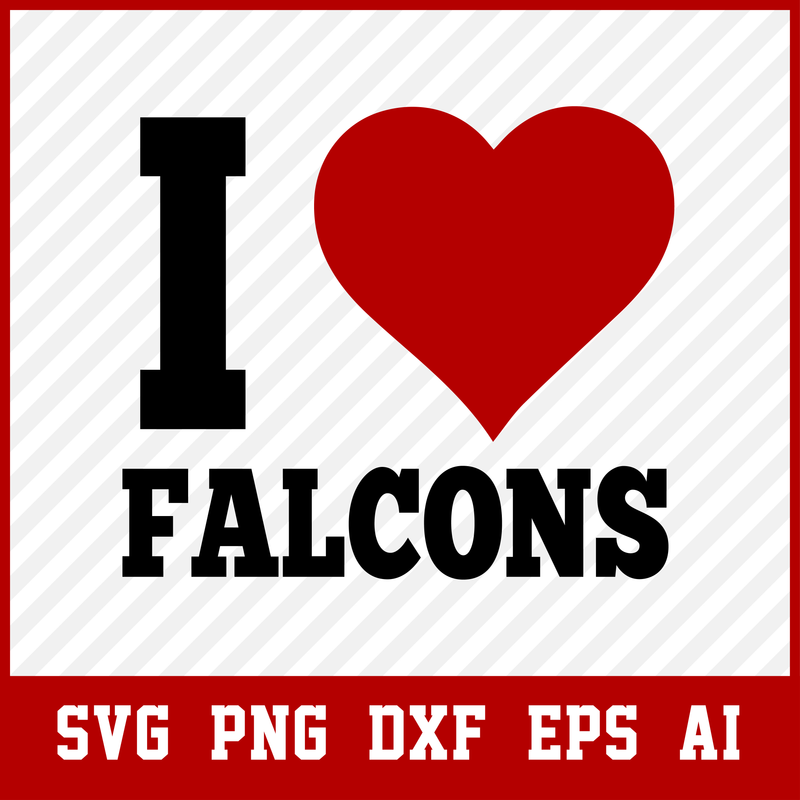 Atlanta Falcon SVG, I love Falcons Mascot Sports SVG, High School Mascot, School Spirit, Falcon Clipart Cut Files, Silhouette, NFL Svg, Svg Files For Cricut