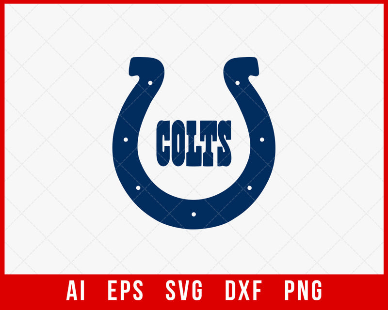 Indianapolis Colts Horseshoe Clipart Silhouette Cameo NFL SVG Decal Cut File for Cricut Digital Download