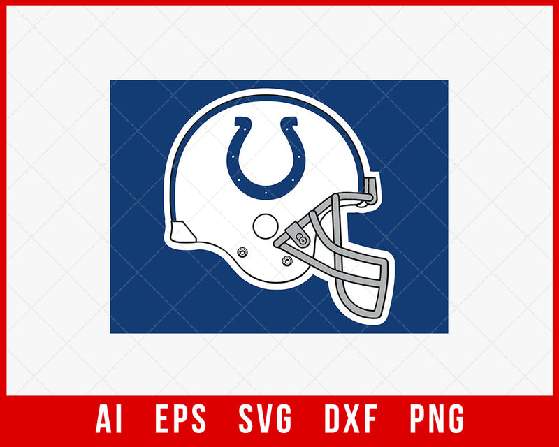 NFL Indianapolis Colts Helmet Clipart SVG Decal Silhouette Cameo Cut File for Cricut Digital Download