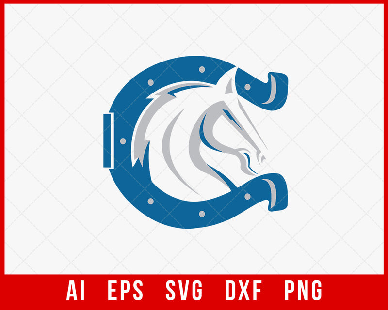NFL Indianapolis Colts Logo Horseshoe Clipart SVG Decal Cut File for Cricut Digital Download