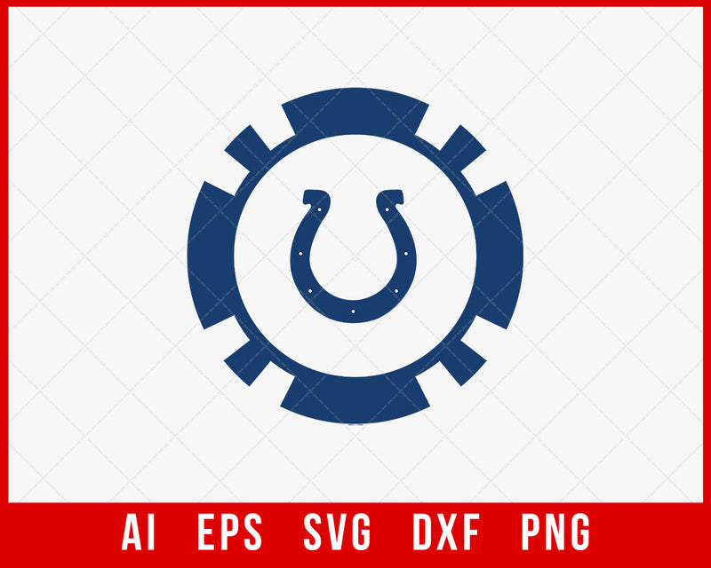 Horseshoe Clipart Silhouette SVG NFL Indianapolis Colts Team Logo SVG Decal Cut File for Cricut Digital Download