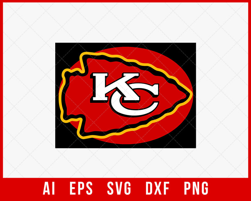 NFL Kansas Football Logo T-shirt SVG File for Cricut Maker and Silhouette Cameo Digital Download