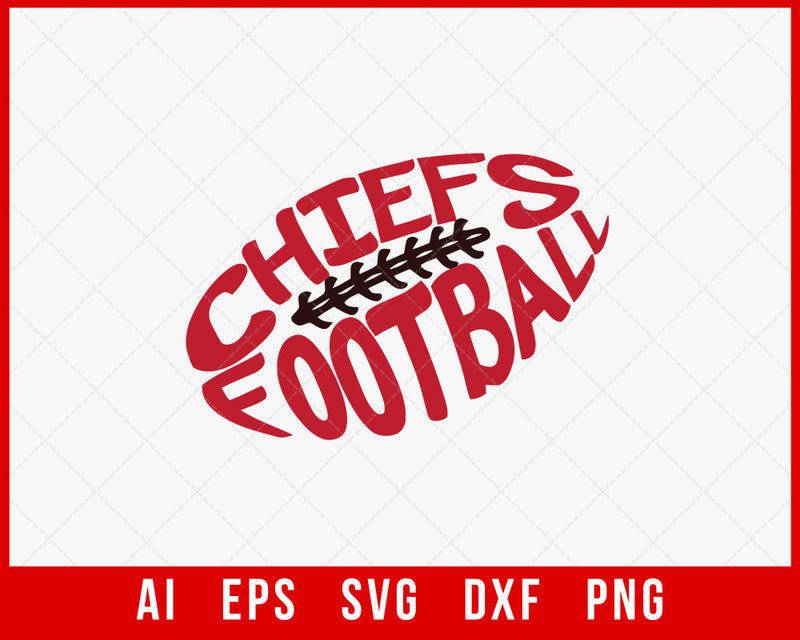 Chiefs Football Vector Clipart T-shirt SVG File for Cricut Maker and Silhouette Cameo Digital Download