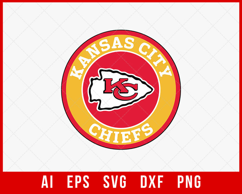 Kansas City Chiefs Logo Clipart SVG File for Cricut Maker and Silhouette Cameo Digital Download
