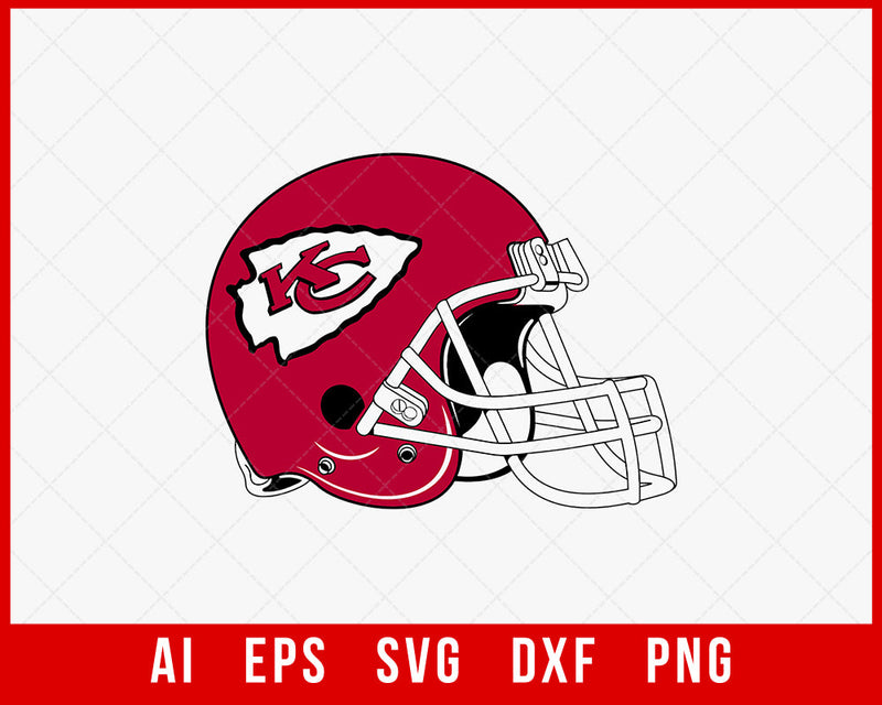 Chiefs Football Helmet Clipart SVG File for Cricut Maker and Silhouette Cameo Digital Download