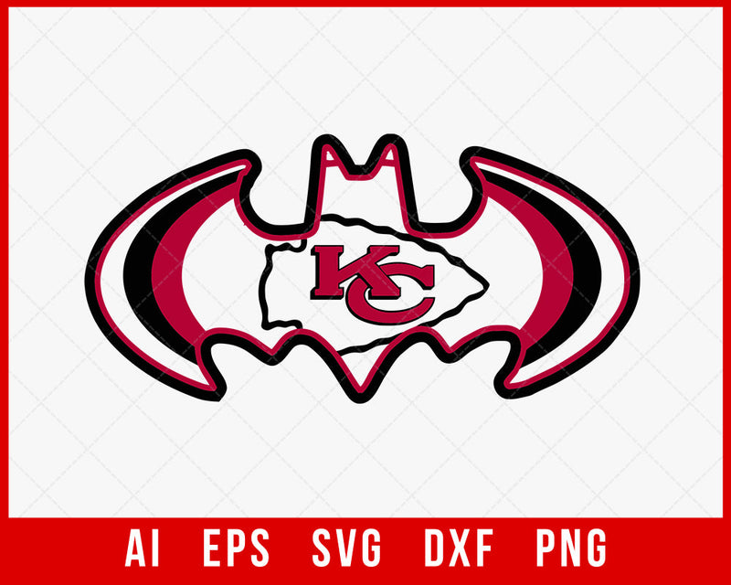 Chiefs Football Batman Logo T-shirt SVG File for Cricut Maker and Silhouette Cameo Digital Download