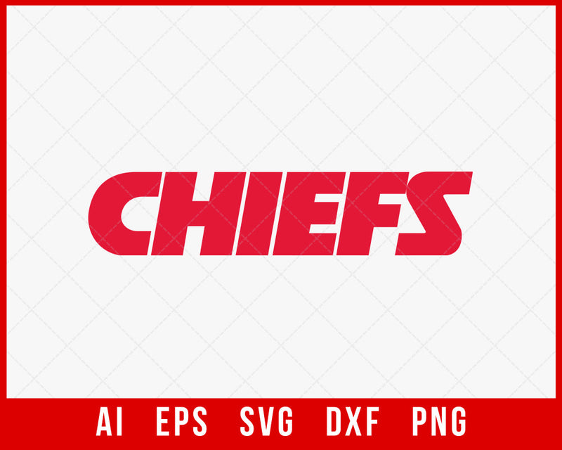Chiefs Football Logo T-shirt SVG File for Cricut Maker and Silhouette Cameo Digital Download