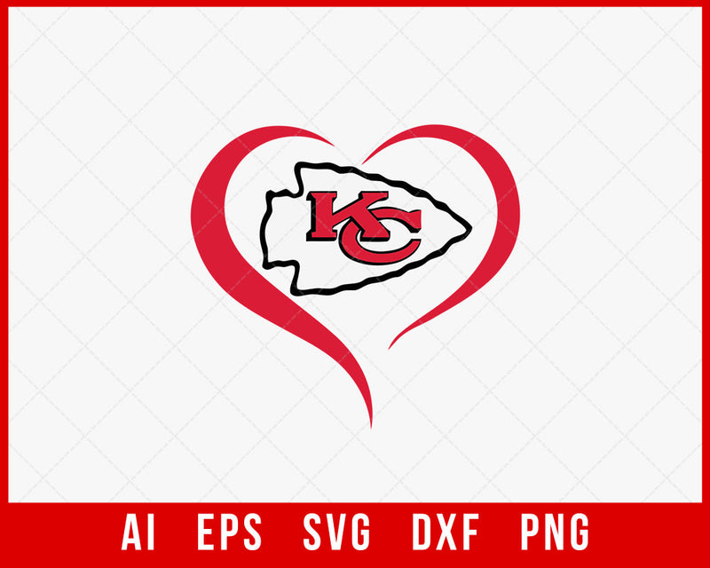 Chiefs Football Love Sign T-shirt SVG File for Cricut Maker and Silhouette Cameo Digital Download