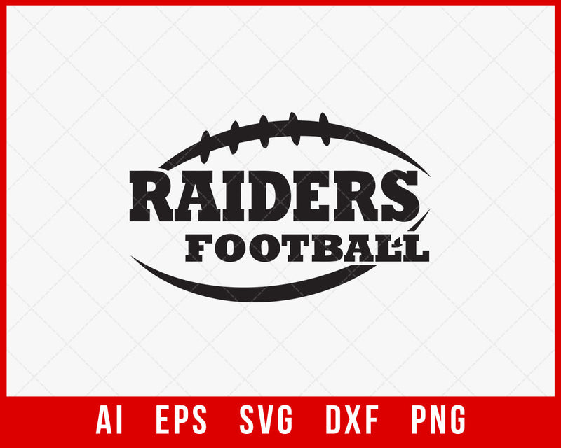 Raiders Football Logo Silhouette Cameo SVG Decal NFL T-Shirt Design SVG Cut File for Cricut Digital Download