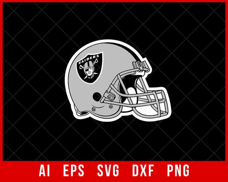 Las Vegas Raiders Helmet Clipart Silhouette NFL SVG Cut File for T-shirt Cricut Digital Download