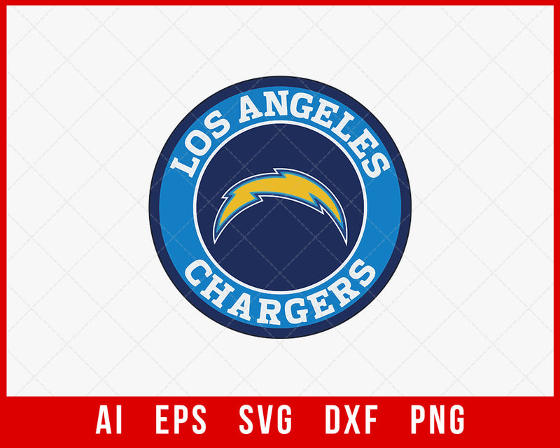 Los Angeles Chargers Clipart Drawing NFL Players SVG Cut File for Cricut Digital Download