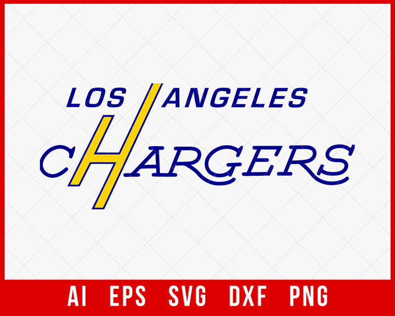 Los Angeles Chargers Art Drawing NFL Players SVG Cut File for Cricut Digital Download