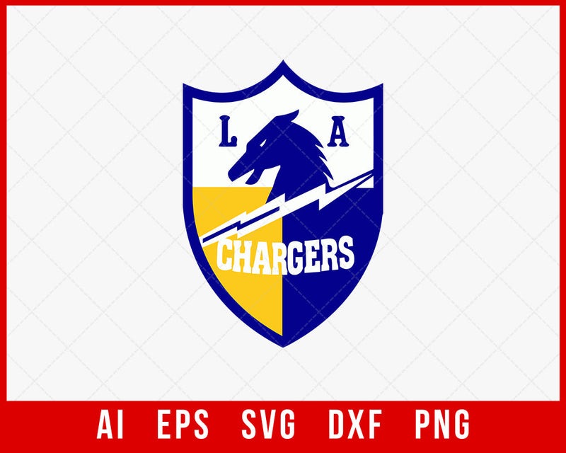 Los Angeles Chargers Clipart Silhouette Cameo NFL SVG Decal Cut File for Cricut Digital Download