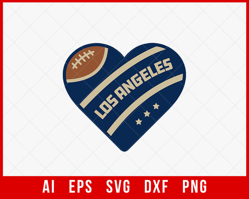 Los Angeles Rams Logo Clipart Love Silhouette NFL SVG Cut File for Cricut Digital Download