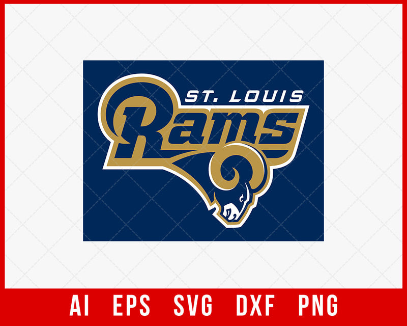 Rams Logo Clipart Sheep Silhouette NFL SVG Cut File for Cricut Digital Download