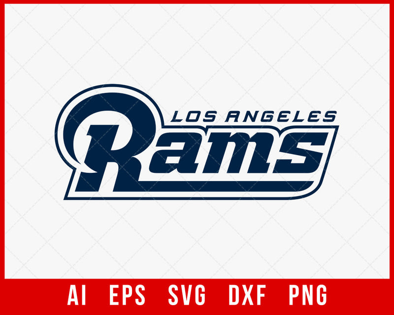 Los Angeles Rams Logo Art Drawing NFL Players SVG Cut File for Cricut Digital Download