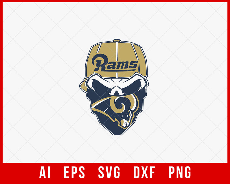Los Angeles Rams Logo Helmet Clipart Sheep PNG DXF T-shirt Design SVG Cut File for Cricut Digital Download