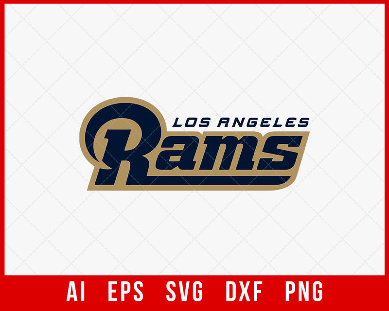 Los Angeles Rams Clipart Logo Silhouette NFL SVG Cut File for Cricut Digital Download