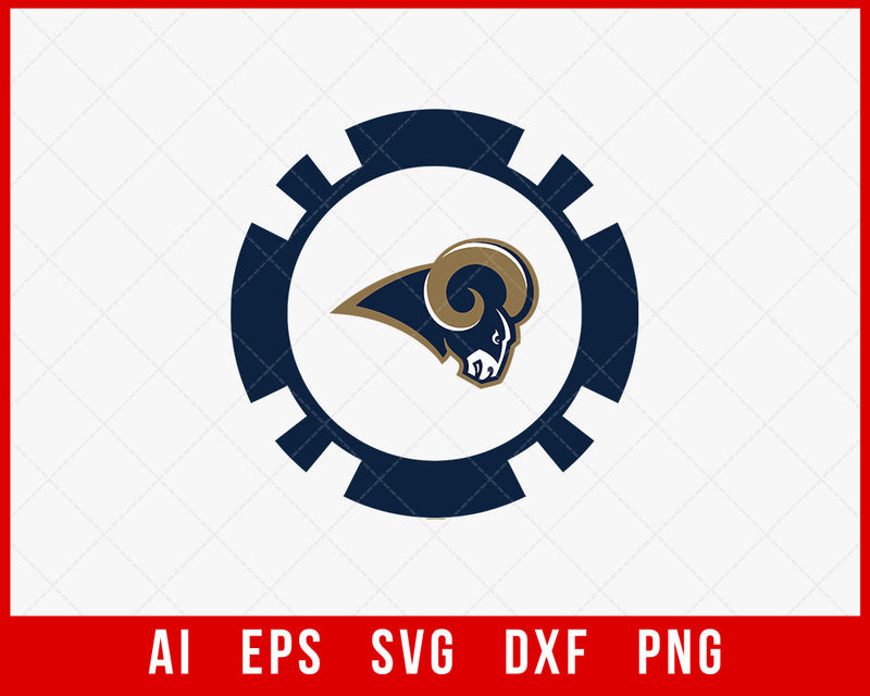 Los Angeles Rams Clipart Rams Head Silhouette NFL SVG Cut File for Cricut Digital Download