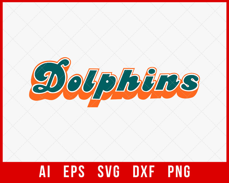 Miami Dolphins Clipart Logo Split Middle Cameo NFL SVG T-shirt Design SVG Cut File for Cricut Digital Download