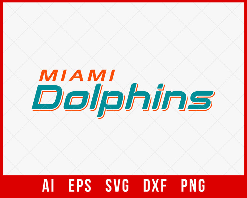 Miami Dolphins Logo Split Middle Cameo NFL SVG T-shirt Design SVG Cut File for Cricut Digital Download