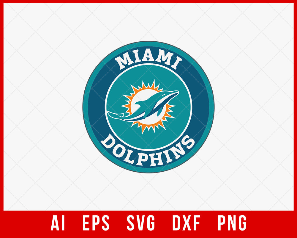 Miami Dolphins Logo Clipart SVG NFL T-shirt Design Cut File for Cricut