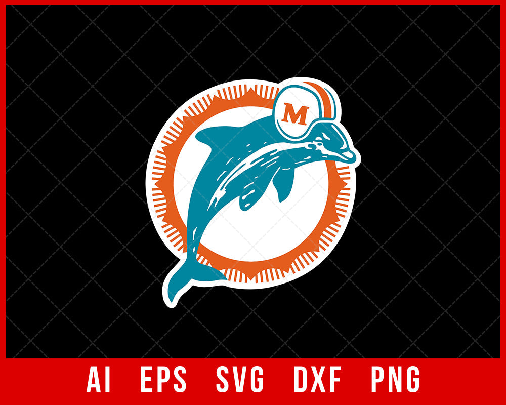 Miami Dolphins Logo Silhouette Cameo NFL T-shirt Design SVG Cut File f