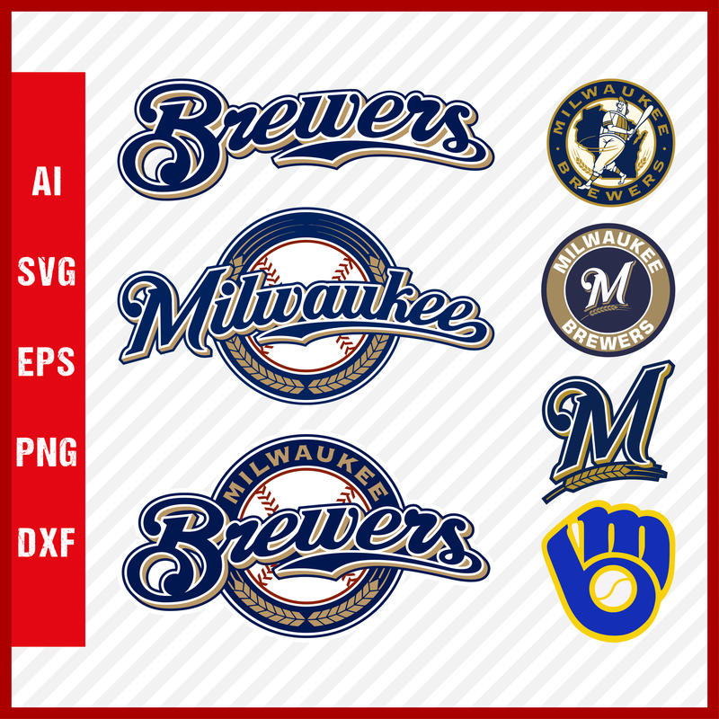 Milwaukee Brewers Mlb Svg Cut Files Baseball Clipart Bundle