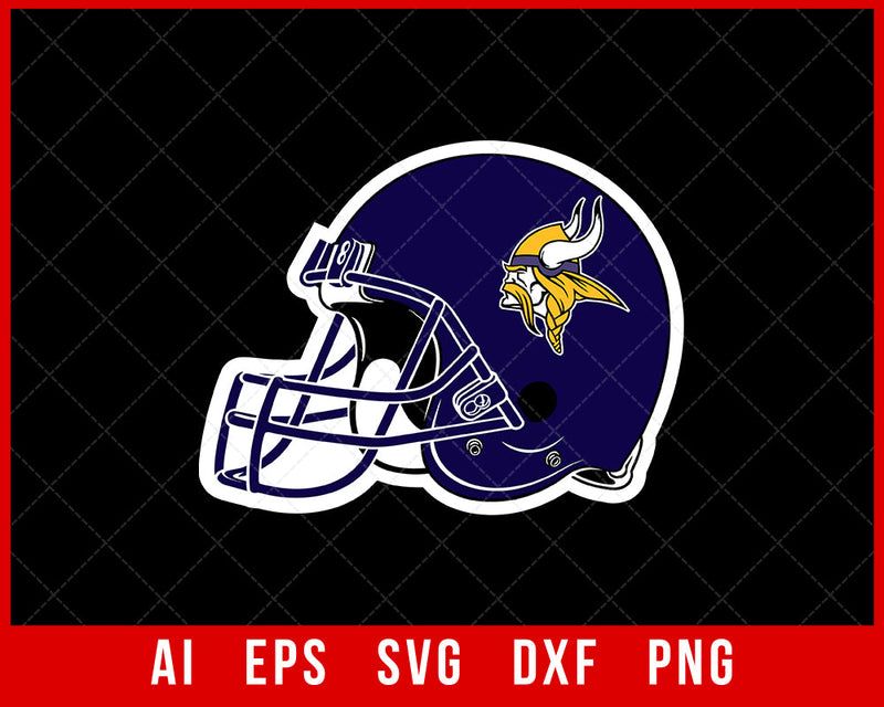 Vikings Helmet Clipart Silhouette NFL SVG Cut File for Cricut Digital Download