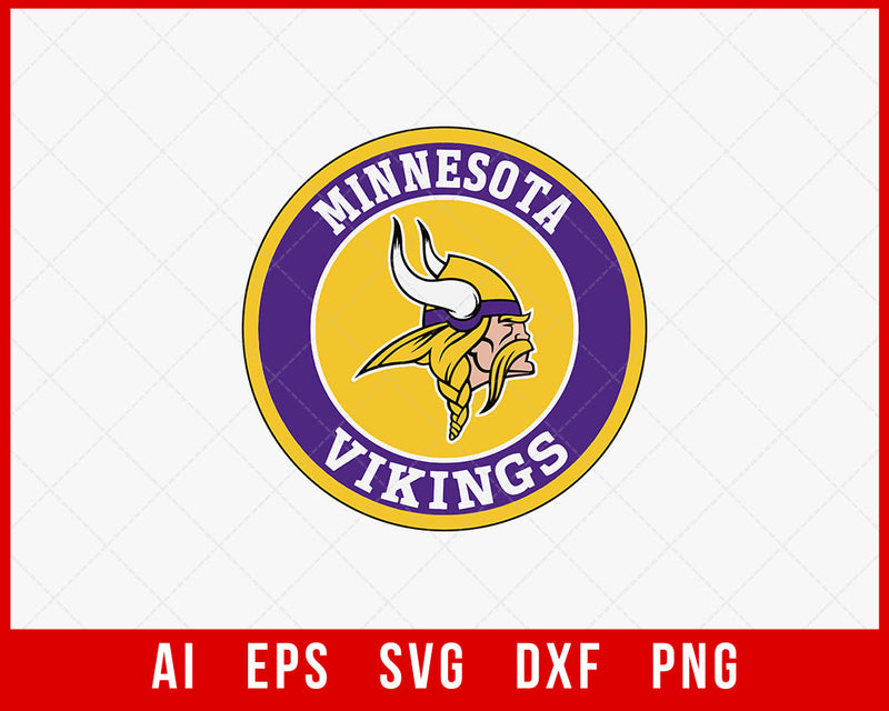 Minnesota Vikings Logo Clipart Silhouette NFL SVG Cut File for Cricut Digital Download