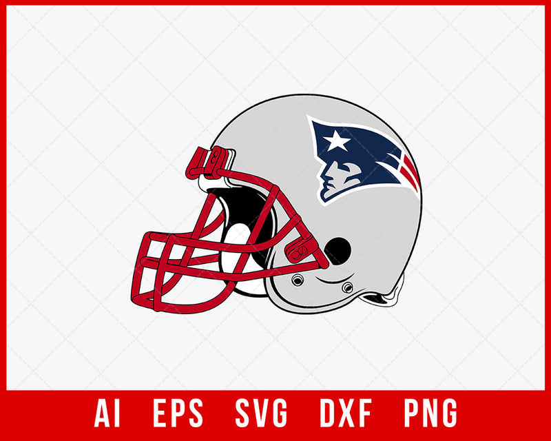 New England Patriots Helmet Silhouette Design NFL SVG Cut File for Cricut Digital Download