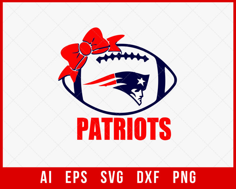 New England Patriots Minnie Mouse Silhouette NFL SVG Cut File for Cricut Digital Download