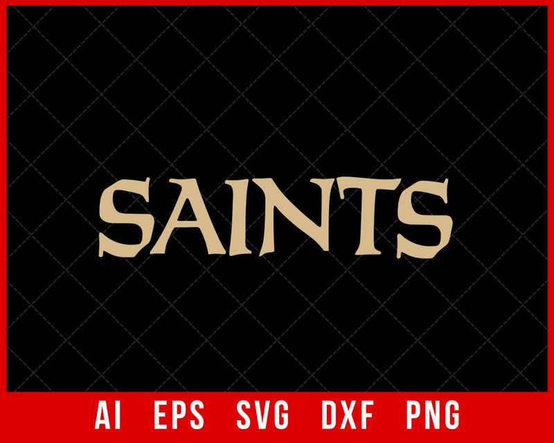 New Orleans Saints Logo Clipart Split Decal SVG Cut File for Cricut Digital Download