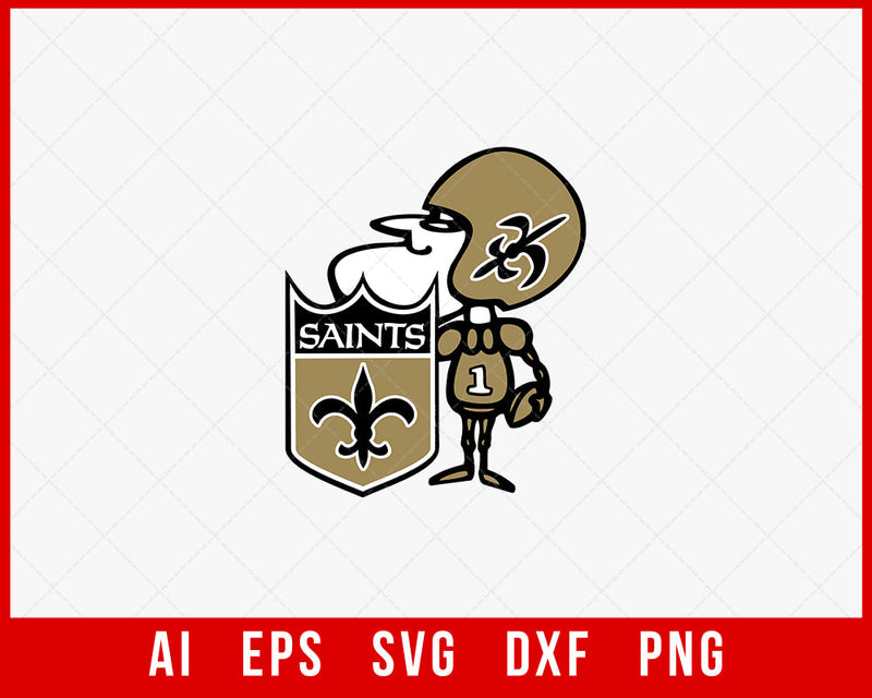 New Orleans Saints NFL Helmet Clipart SVG Cut File for Cricut Digital Download