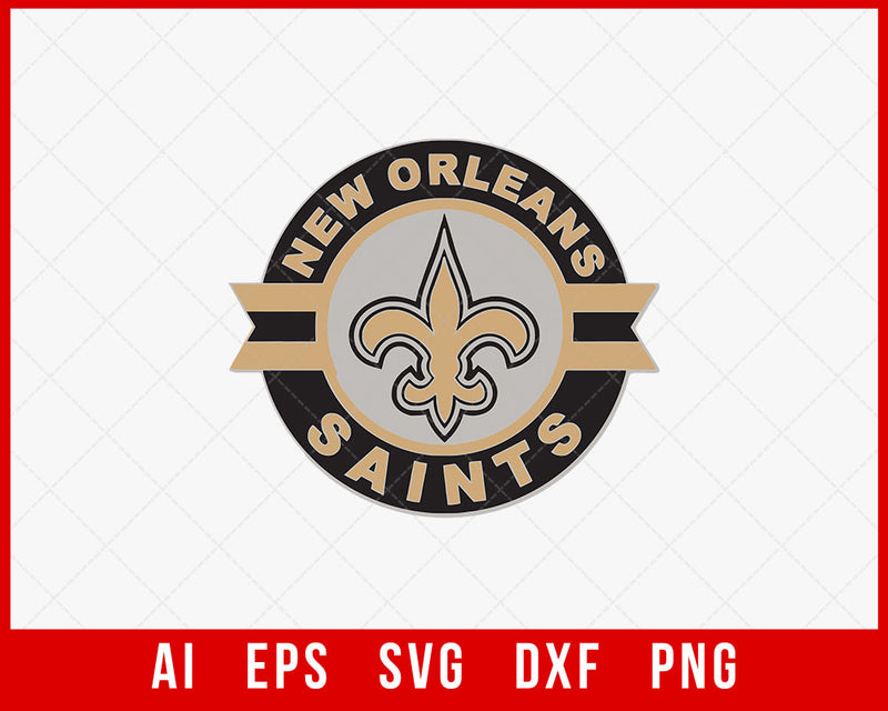New Orleans Saints Sticker Cutting Clipart SVG Cut File for Cricut Digital Download
