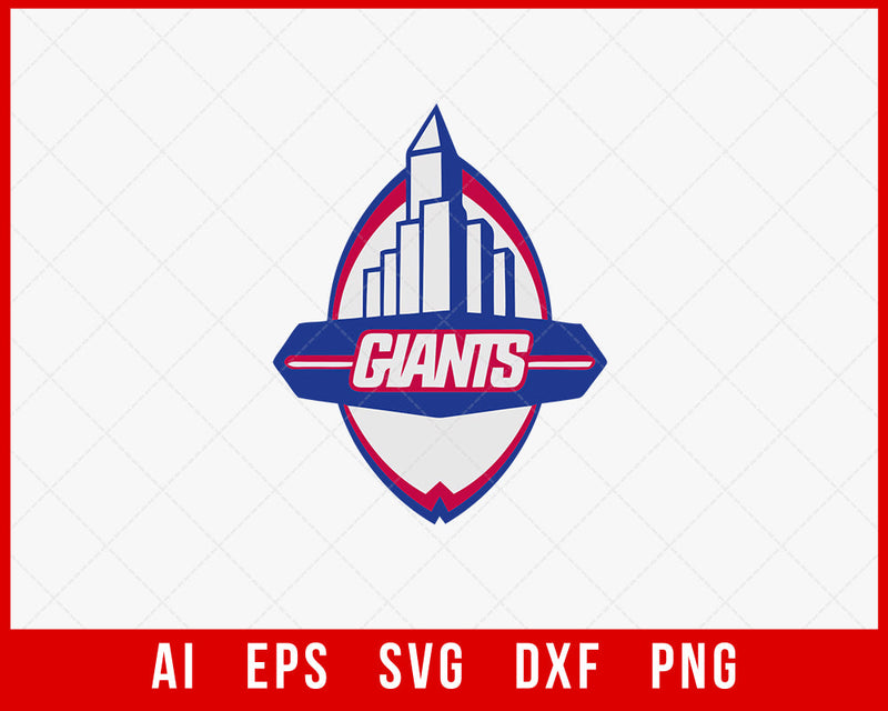 New York Giants T Shirt SVG Decal Silhouette NFL SVG PNG EPS DXF Cut File for Cricut Digital Download